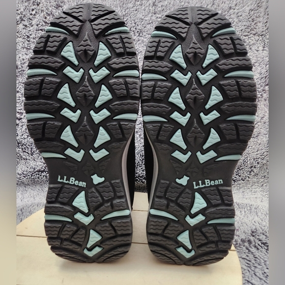 L.L. Bean Womens Tek 2.0 Winter Boots 8.5 M Black Blue Suede/ Mesh Primaloft 8" - Picture 8 of 9